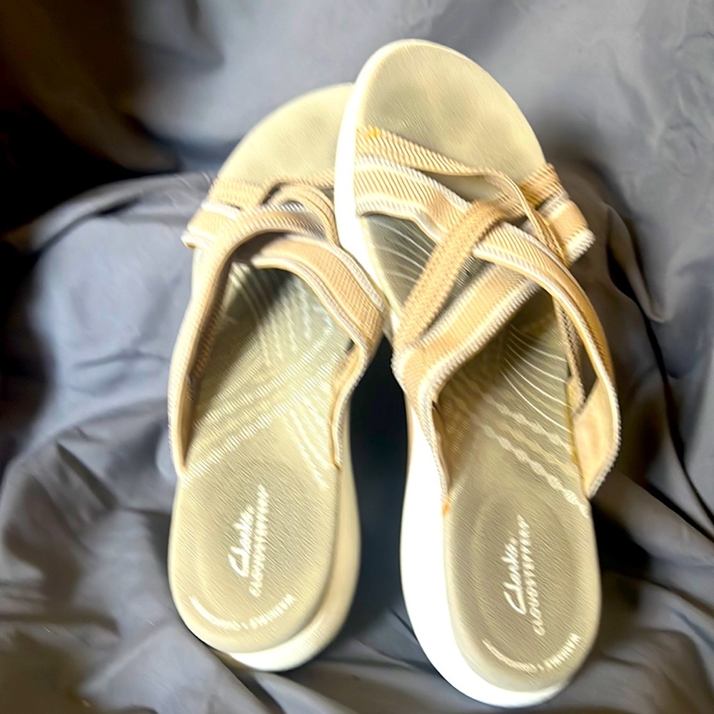 Clarks sandals are comfortable but work with anything!!